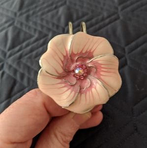 3/$20 Pink painted jewel flower bangle bracelet